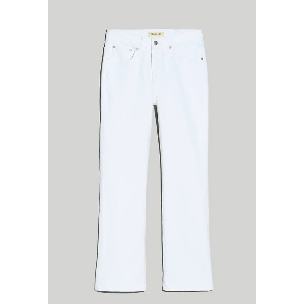 Madewell $128 Kick Out Crop jeans in Pure White Size 26 NI961